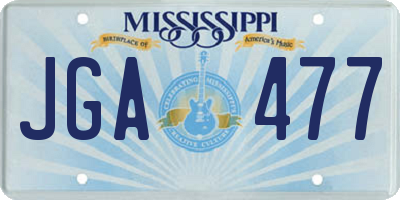 MS license plate JGA477