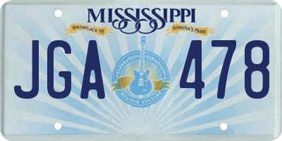 MS license plate JGA478