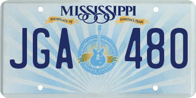 MS license plate JGA480