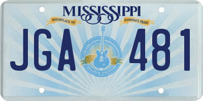 MS license plate JGA481