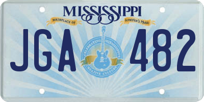 MS license plate JGA482