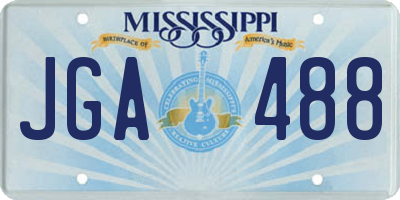 MS license plate JGA488