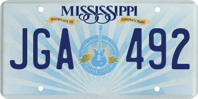 MS license plate JGA492