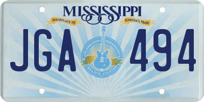 MS license plate JGA494