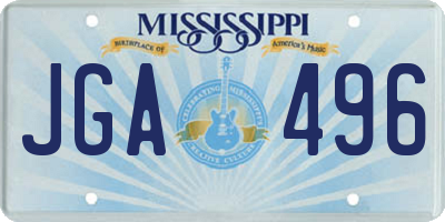 MS license plate JGA496