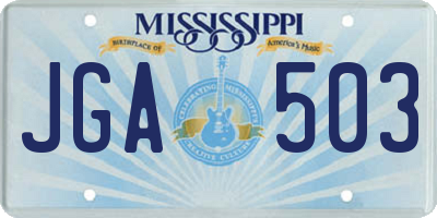 MS license plate JGA503