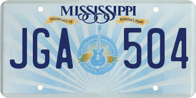 MS license plate JGA504