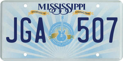 MS license plate JGA507