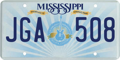 MS license plate JGA508