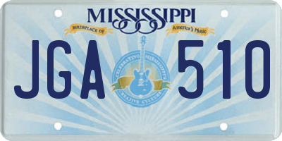 MS license plate JGA510