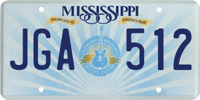 MS license plate JGA512