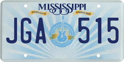 MS license plate JGA515