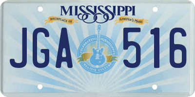 MS license plate JGA516
