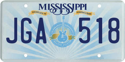 MS license plate JGA518