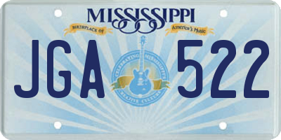 MS license plate JGA522