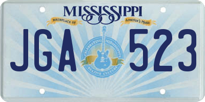 MS license plate JGA523