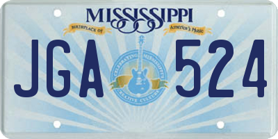 MS license plate JGA524