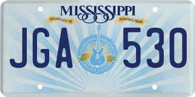 MS license plate JGA530