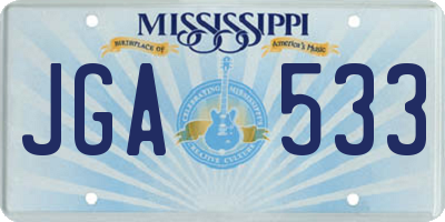 MS license plate JGA533