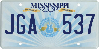 MS license plate JGA537