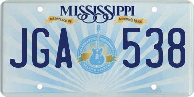 MS license plate JGA538
