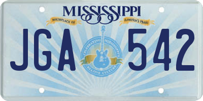 MS license plate JGA542