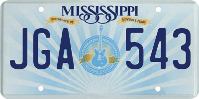 MS license plate JGA543
