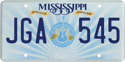 MS license plate JGA545