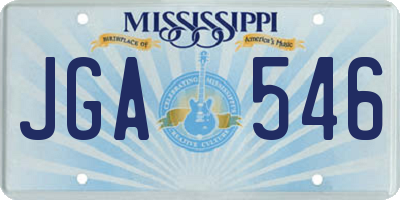 MS license plate JGA546