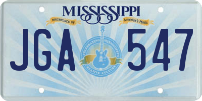 MS license plate JGA547