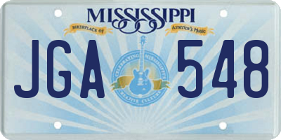 MS license plate JGA548