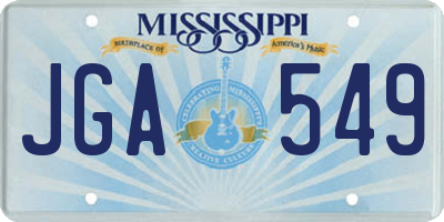 MS license plate JGA549