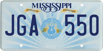 MS license plate JGA550