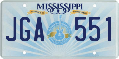 MS license plate JGA551