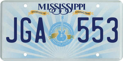 MS license plate JGA553