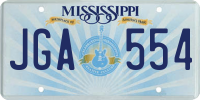 MS license plate JGA554