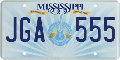 MS license plate JGA555