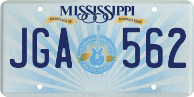 MS license plate JGA562