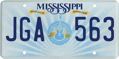 MS license plate JGA563