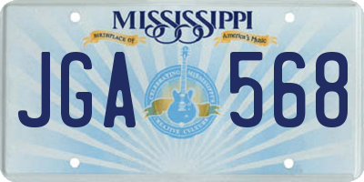 MS license plate JGA568