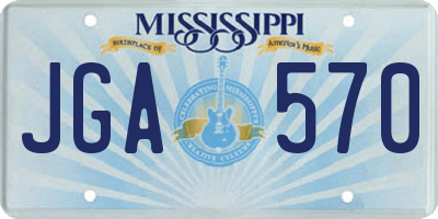MS license plate JGA570