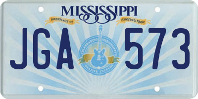 MS license plate JGA573