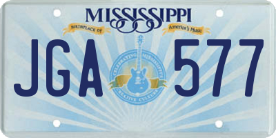 MS license plate JGA577
