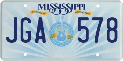 MS license plate JGA578
