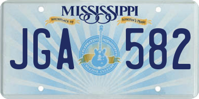 MS license plate JGA582