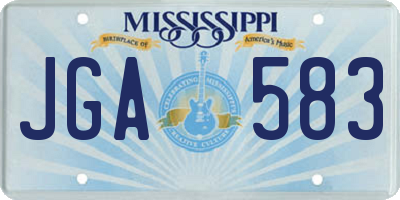 MS license plate JGA583