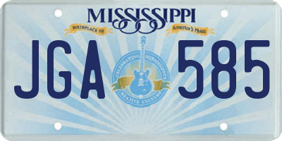 MS license plate JGA585