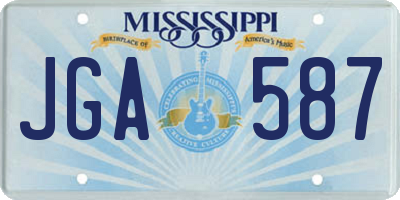 MS license plate JGA587