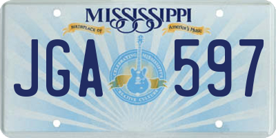 MS license plate JGA597