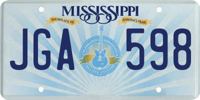 MS license plate JGA598